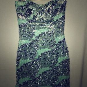 Windsor Sequined Mint Cocktail Dress